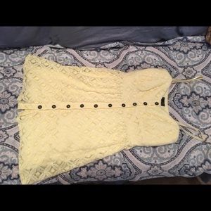 Yellow Strapless Button Up Summer Dress 💛🌅🏖